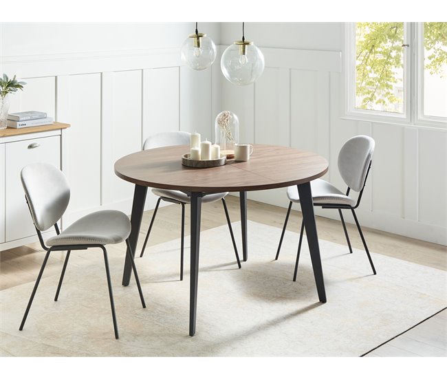 Beliani Mesa de comedor extensible BOVINA Madera Oscura