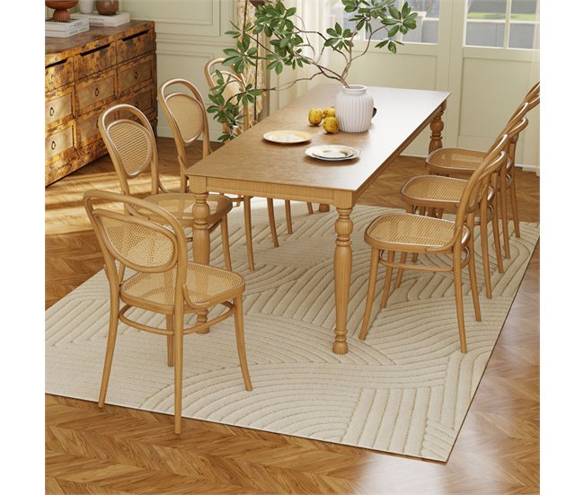 Alfombra para Salón Poliéster HOMCOM, hogar - decoración Crudo