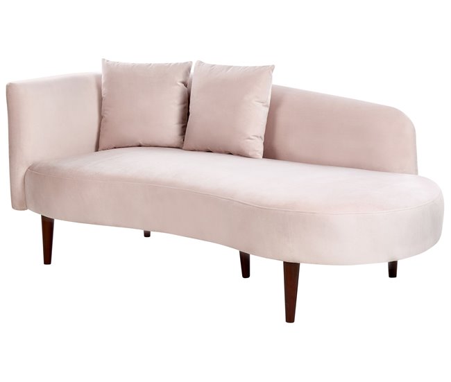 Beliani Chaise longue Terciopelo CHAUMONT Azul Marino