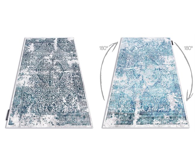 Alfombra DE LUXE moderna 2082 Ornamento vintage - Structural 160x220 Gris Azul