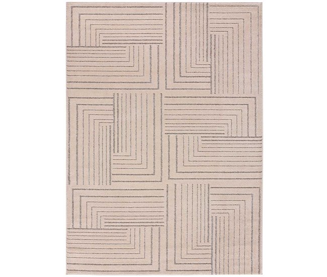 Alfombra geométrica con relieve PAULA - ATTICGO 140x200 Beige
