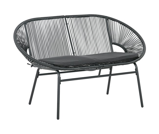 Silla de Ratán Acero, PE Negro