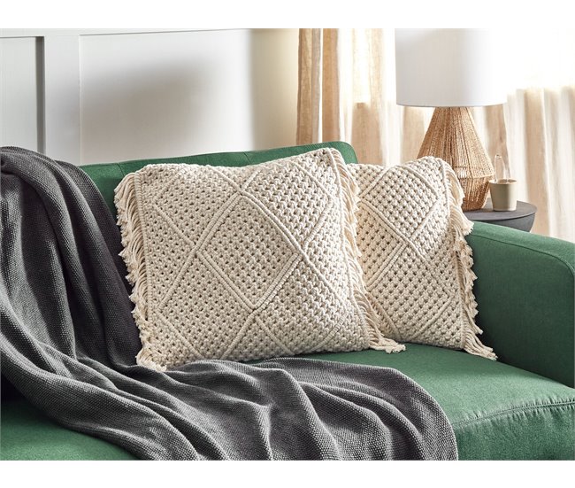 Beliani Cojín decorativo BESHAM 45x45 Beige