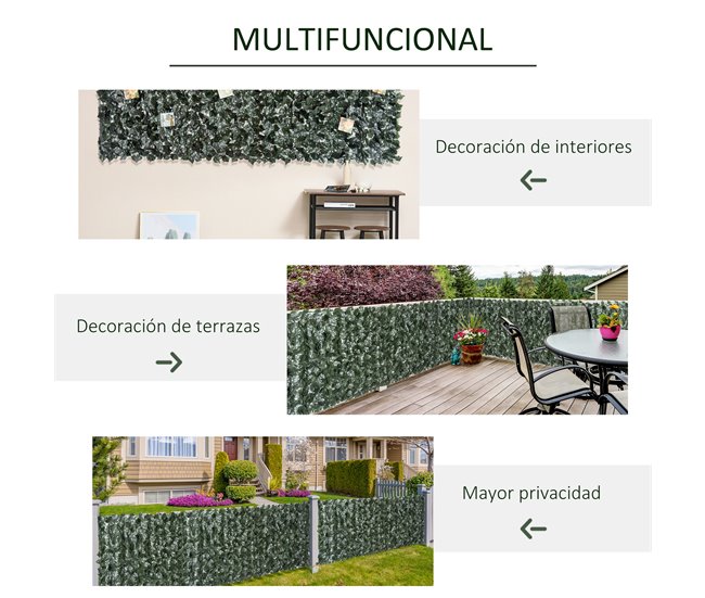 Artificial en Rollo PE Outsunny, terraza y jardín - jardinería Verde
