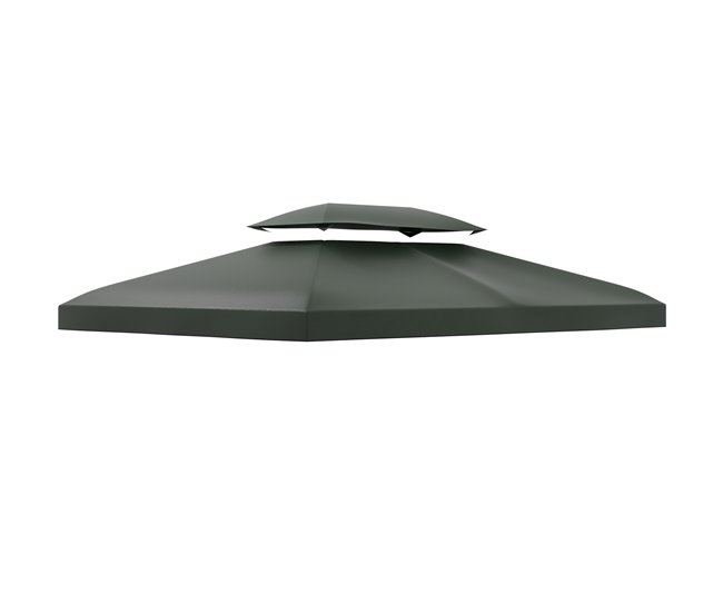 Techo de Repuesto para Cenador Poliéster Outsunny 400x300 Gris