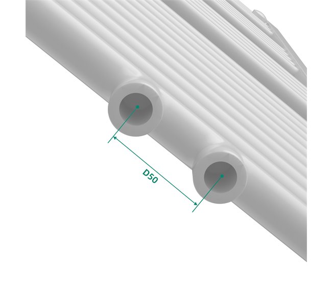 Radiador toallero mural Voss 570 W 24 tubos acero Blanco