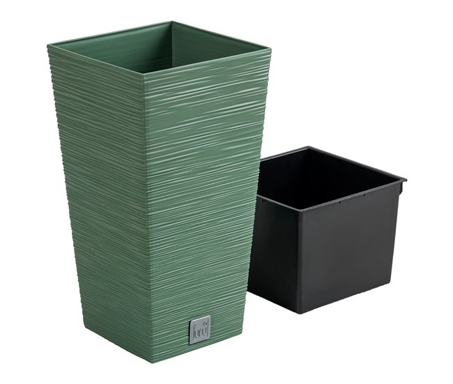 Macetero con depósito, colección FURU de 11 L Verde