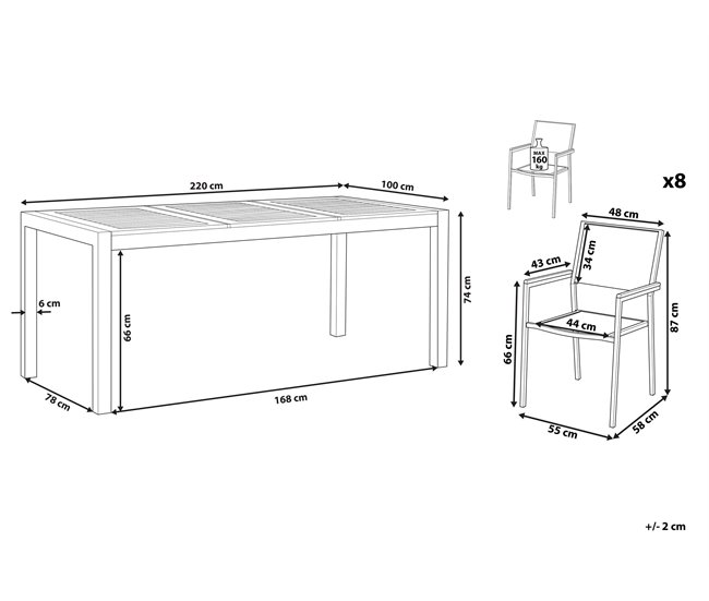 Beliani Conjunto de comedor GROSSETO Blanco