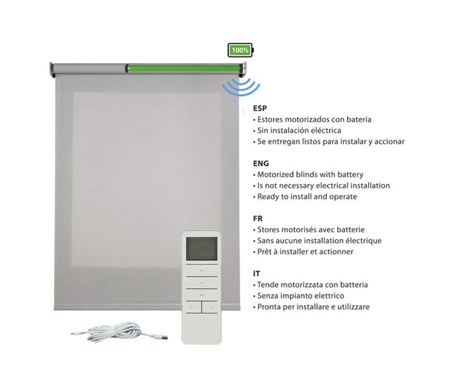 Estores Enrollables Motorizados Screen con Motor y Mando 