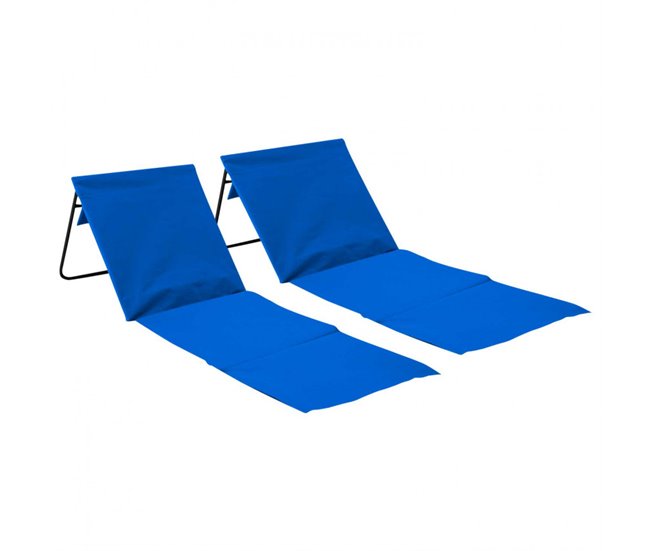 Pack 2 Esterillas Plegables de Playa Thinia Home Azul
