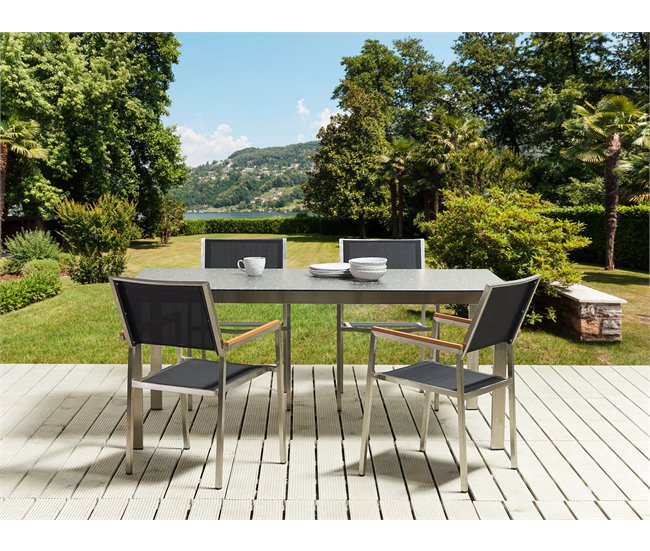 Beliani Conjunto de comedor COSOLETO/GROSSETO Blanco