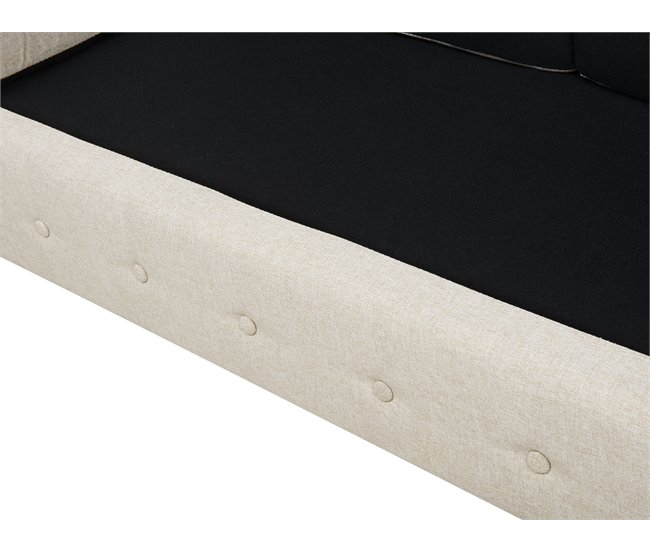Beliani Sofá de 3 plazas Poliéster CHESTERFIELD Beige