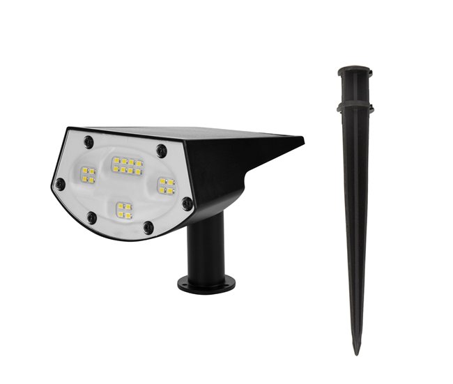 Aktive Foco solar LED 5-10 lúmenes diseño 2 en 1 Negro