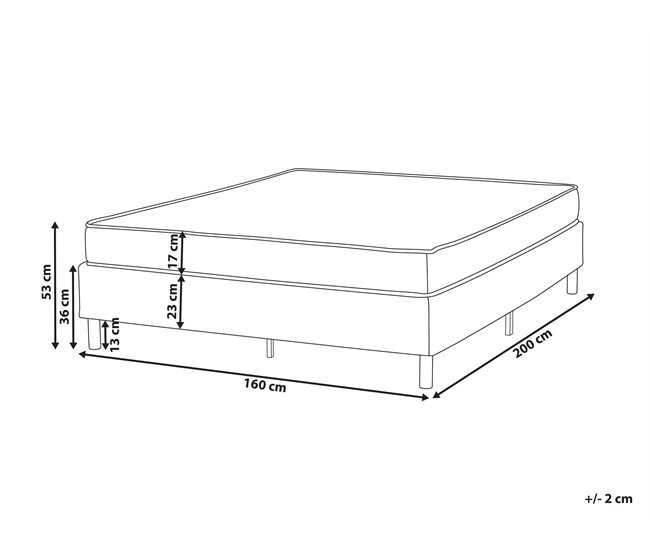Beliani Cama sin cabecero Poliéster COUNTESS 160x200 Beige