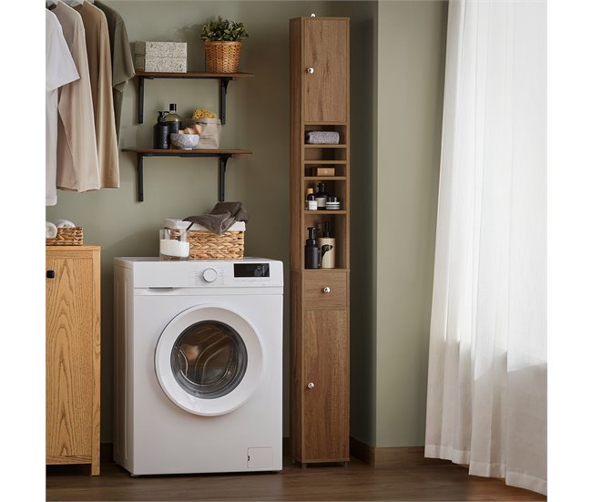 Armario alto de Baño con 2 Puertas 1 Cajón BZR34-PF SoBuy 20 Marron