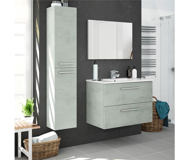 Mueble de baño Aruba 2 cajones + espejo Gris
