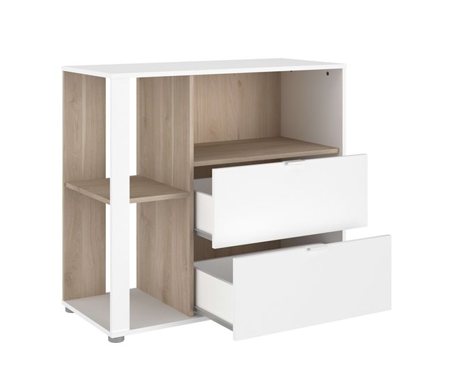 Armario Vestidor Boreal con Cajones y Estantes Blanco/ Madera