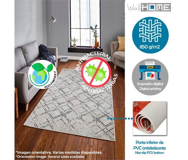 Alfombra De 80 X 150Cm 150x80 Beige