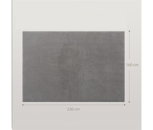 Alfombra de Salón Poliéster, TPR HOMCOM, hogar - decoración Gris