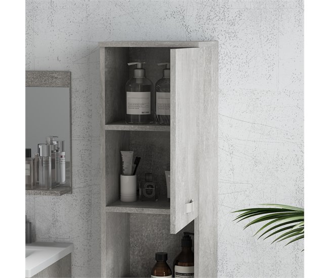 Conjunto de Muebles de Baño Melamina de Madera, Cerámica, Vidrio Gris