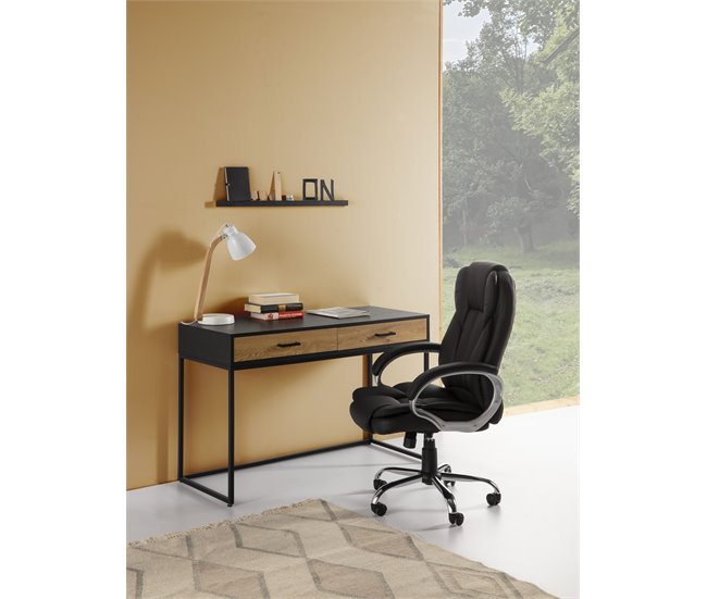 Silla de escritorio de piel sintética KATES Negro