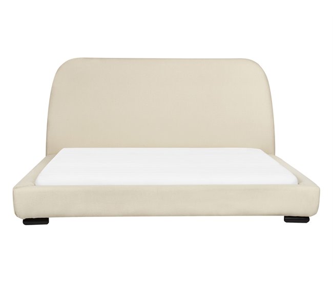 Beliani Cama con somier Poliéster ROISEL 181x226 Crema