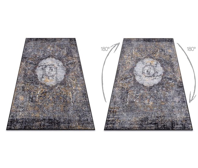 Alfombra lavable MIRO 51453.805 Rosetón vintage 120x170 Gris Oscuro