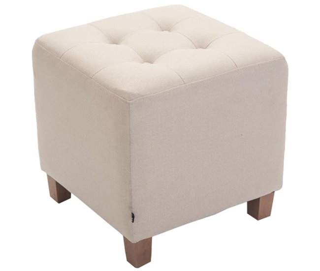 Set de 2 Taburetes Puff Pharao en tela Crema