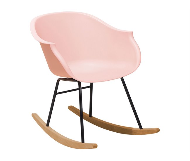 Beliani Silla mecedora HARMONY Rosa