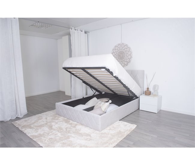 Cama abatible LUXURY II color gris claro 140x190cm Gris Claro