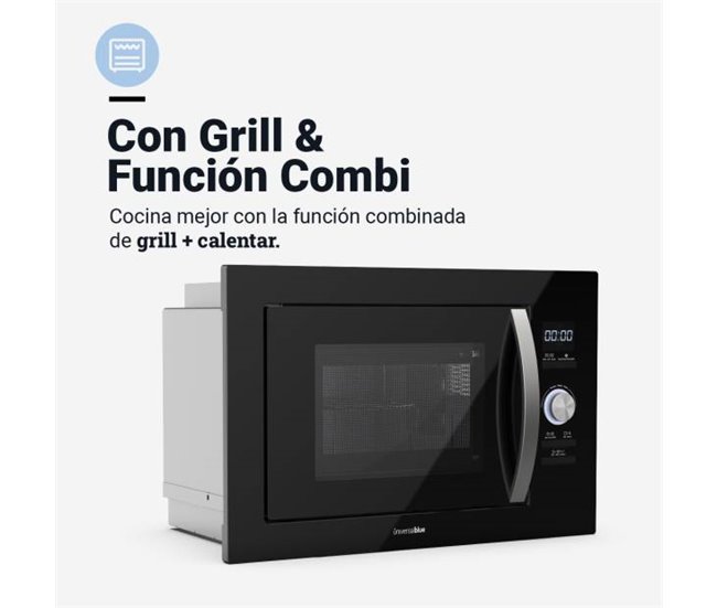 Microondas  Integrable con Grill 25L | UNIVERSALBLUE Negro