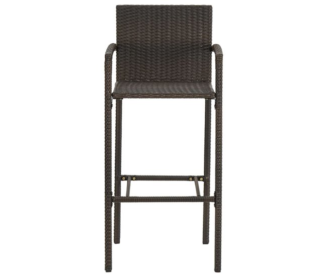 Muebles de bar de jardín   ratán PE reposabrazos Marron