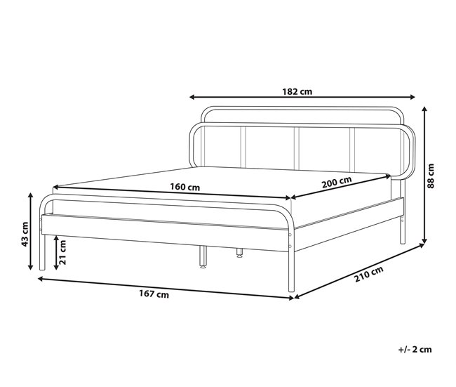 Beliani Cama con somier Madera de caucho BOUSSICOURT Marron