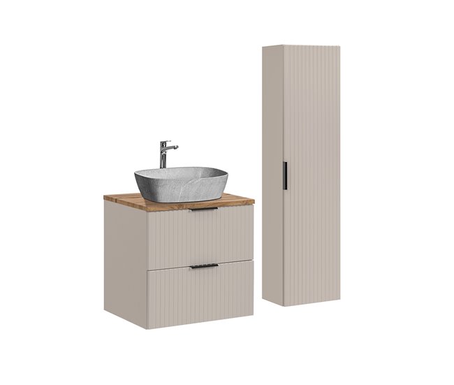 Conjunto mueble lavabo individual y columna Adriel Beige