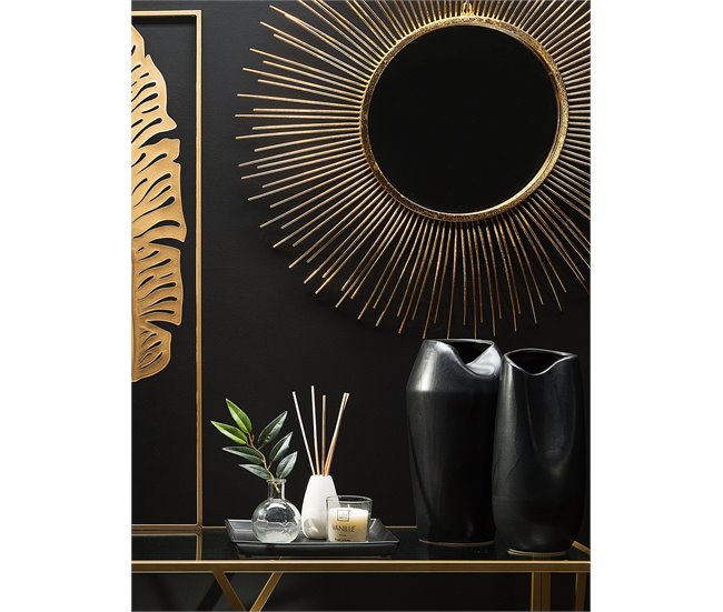 Beliani Jarrón decorativo APAMEA Negro