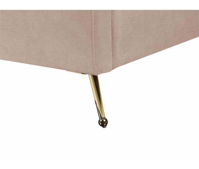 Beliani Cama con somier Terciopelo MIRIBEL 207x218 Beige