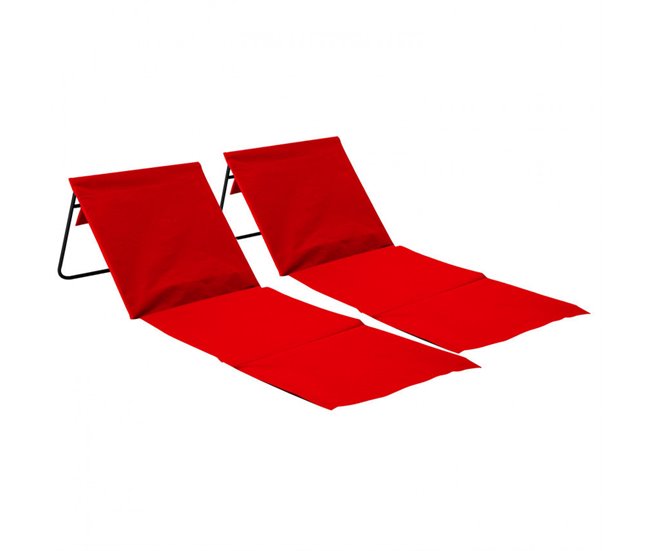 Pack 2 Esterillas Plegables de Playa 7house Rojo
