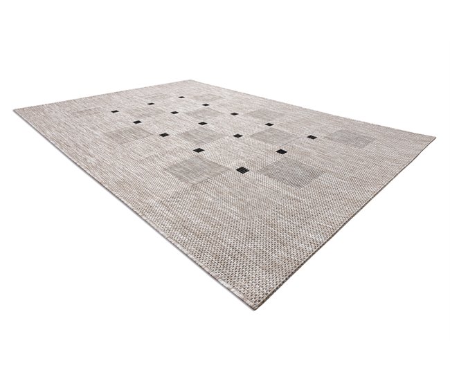 Alfombra de cuerda sisal FLOORLUX 20079 Cuadrícula 240x330 Gris