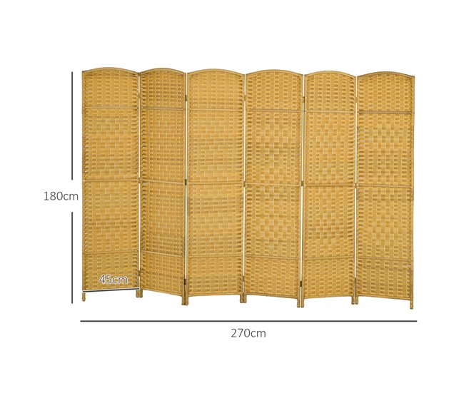 Biombo Polipropileno HOMCOM, hogar - decoración Marron