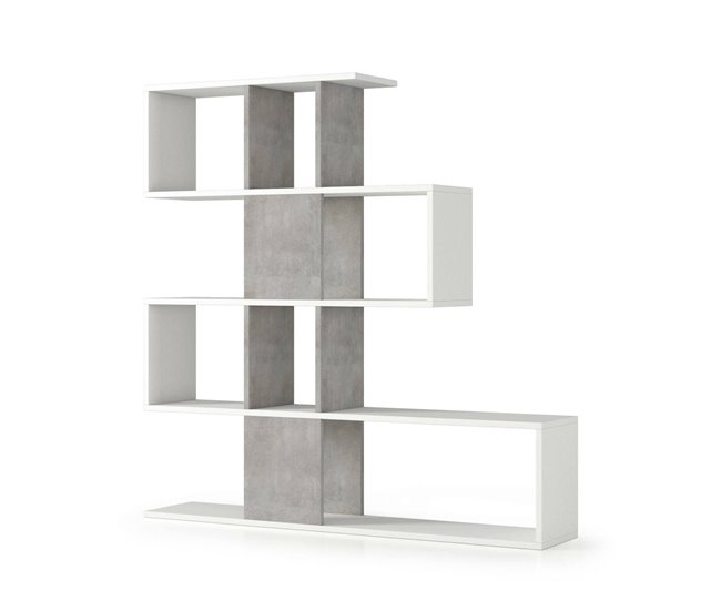 Estante de livros com efeito madeira 145 Blanco