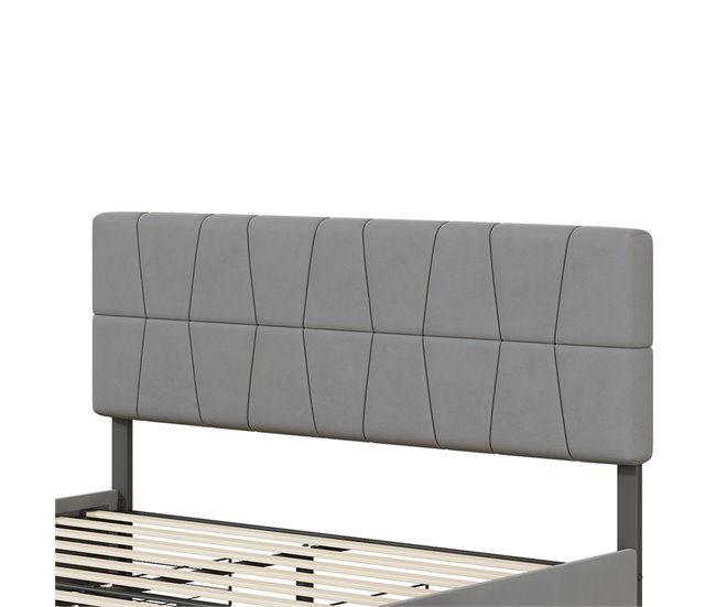 Cama, 4 cajones, cama doble, cama para adolescentes 164x209 Gris