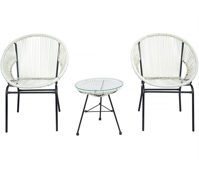 Conjunto de muebles de jardín Acapulco Blanco