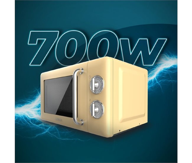Microondas Cecotec ProClean 3010 Retro 700W 20L diseño vintage Amarillo