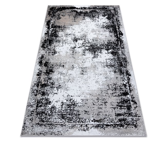Alfombra GLOSS moderno 8493 78 vintage elegante marco 80x150 Gris