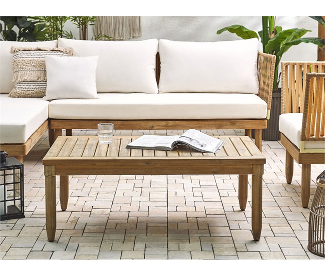 Beliani Conjunto longue CREMONA Blanco/ Beige