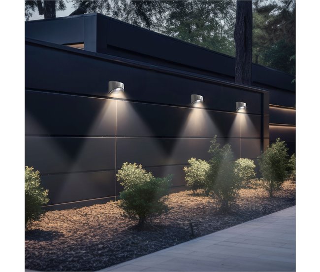 Aktive Set de 4 apliques solares LED 5-10 lúmenes Gris