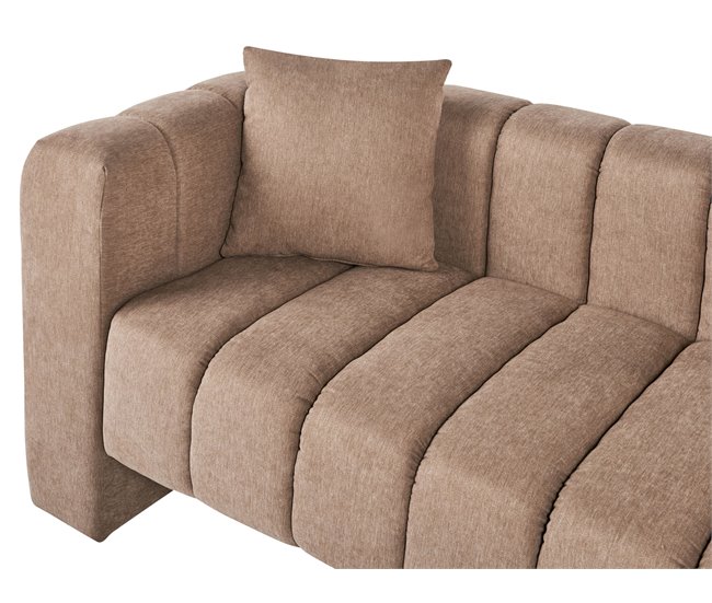 Beliani Chaise longue izquierdo Poliéster LANNILS Marron Claro