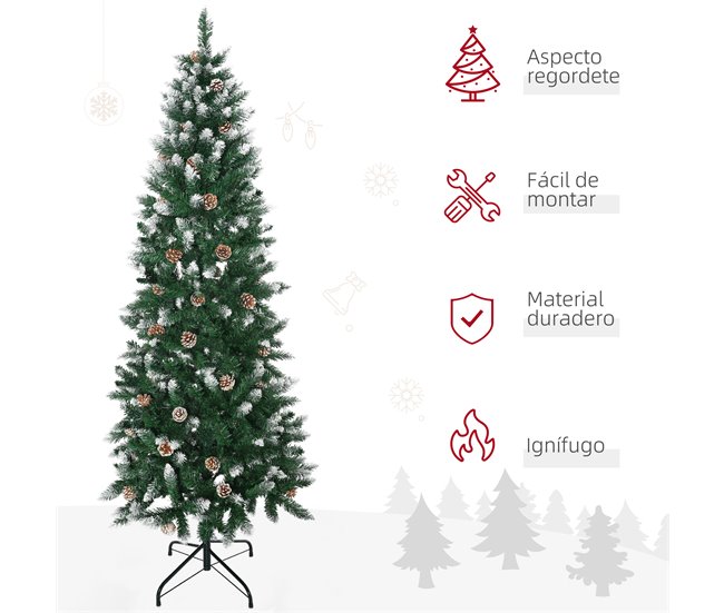 Árbol de Navidad Plástico, Acero HOMCOM, hogar - decoración Verde