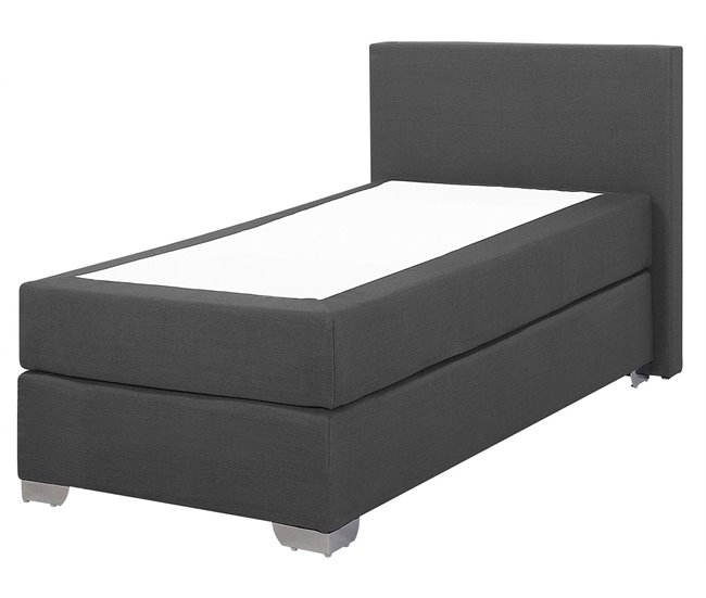 Beliani Cama continental Poliéster PRESIDENT 99x211 Gris Oscuro