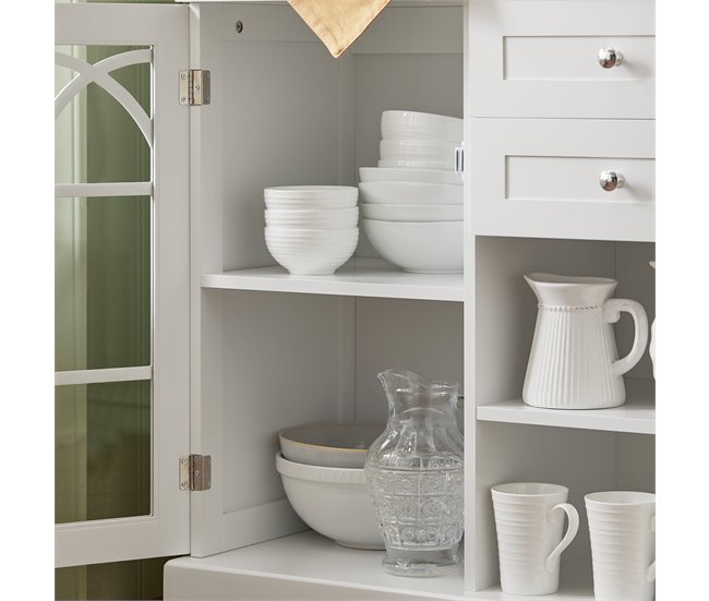 Aparador Cocina con 2 Puertas y 2 Cajones FSB79-W SoBuy Blanco